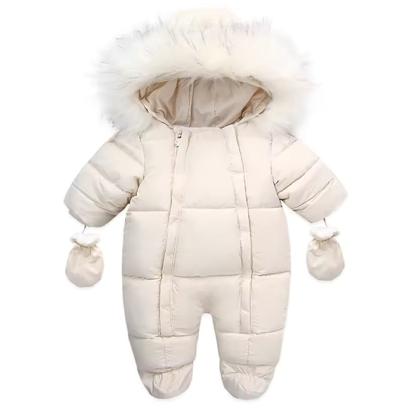 Winteroverall aus Baumwolle mit Handschuhen